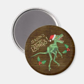Funny Christmas Velociraptor Dinosaur Eatings Magnet (Vorderseite/Rückseite)