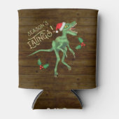 Funny Christmas Velociraptor Dinosaur Mit Monogram Dosenkühler (Vorderseite)