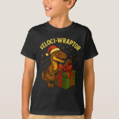 Funny Christmas Velociraptor Pun Veloci-wraptor  T-Shirt (Vorderseite)