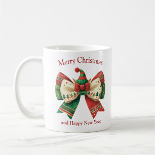 Funny Christmas Vintager rustikaler Bogen mit Elfe Kaffeetasse