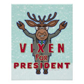 Funny Christmas Vixen Präsident Reindeer Wahl Poster (Vorderseite)