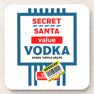 Funny Christmas Vodka Label Getränkeuntersetzer