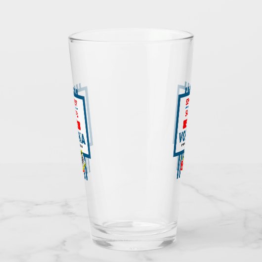 Funny Christmas Vodka Label Glas (Links)