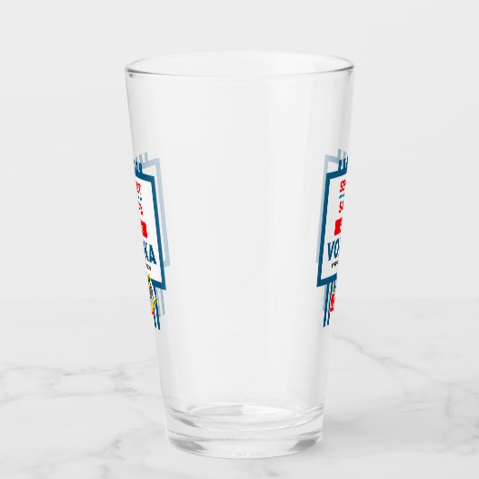 Funny Christmas Vodka Label Glas (Rechts)