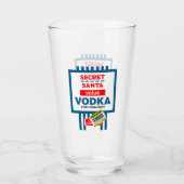 Funny Christmas Vodka Label Glas (Vorderseite)