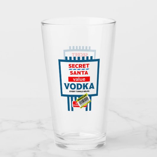 Funny Christmas Vodka Label Glas (Vorderseite)