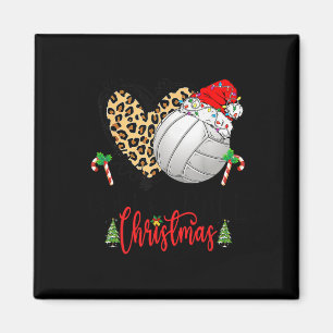Funny Christmas Volleyball Heartbeat Weihnachtsman Magnet