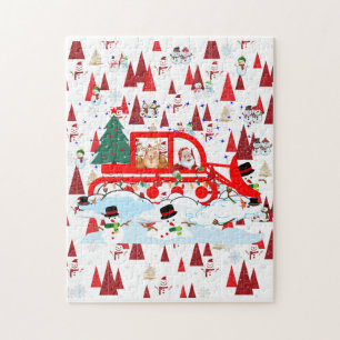 Funny Christmas Weihnachten Pflügen Snowmen Puzzle