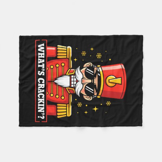 Funny Christmas Whats Crackin Nutcracker Men Kids Fleecedecke (Vorderseite (Horizontal))