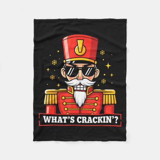 Funny Christmas Whats Crackin Nutcracker Men Kids Fleecedecke (Vorderseite)