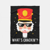 Funny Christmas Whats Crackin Nutcracker Men Kids  Fleecedecke (Vorderseite)