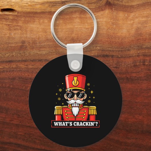 Funny Christmas Whats Crackin Nutcracker Men Kids  Schlüsselanhänger (Vorderseite)