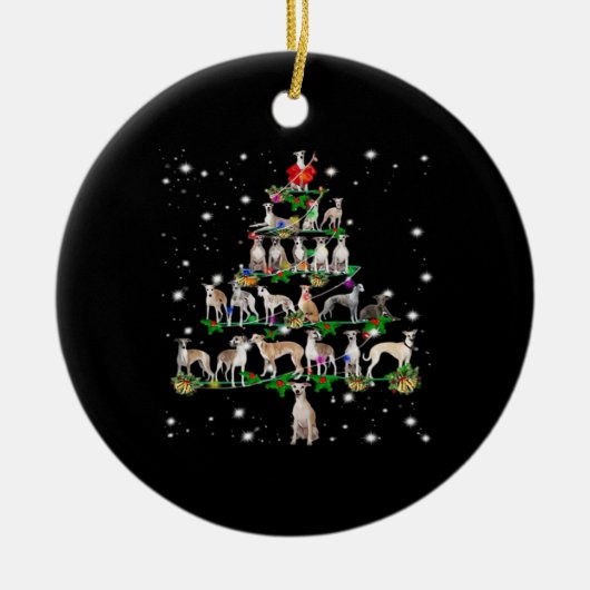 Funny Christmas Whippet Dog Lovers Gift Essential Keramik Ornament (Vorne)