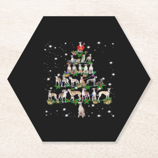 Funny Christmas Whippet Hund Liebhaber Geschenk Es Untersetzer (Vorderseite)