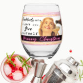 Funny Christmas Wine Glass Retro Best Friend Gift Weinglas Ohne Stiel