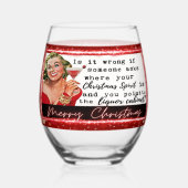 Funny Christmas Wine Glass Retro Best Friend Liqou Weinglas Ohne Stiel (Rückseite)