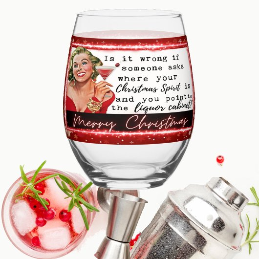 Funny Christmas Wine Glass Retro Best Friend Liqou Weinglas Ohne Stiel