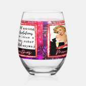 Funny Christmas Wine Glass Retro Best Friend NYE Weinglas Ohne Stiel (Links)