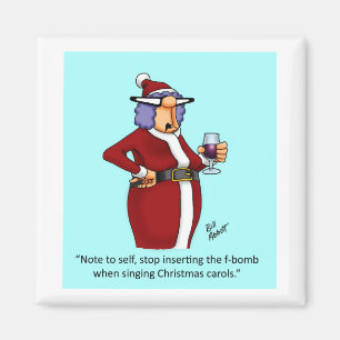Funny Christmas Wine Magnet