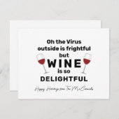 Funny Christmas Wine Pub Personalisiert Feiertagskarte (Vorne/Hinten)