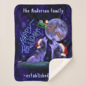 Funny Christmas Wolf Pun Happy Howlidays | Benutze Sherpadecke (Vorderseite)