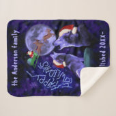 Funny Christmas Wolf Pun Happy Howlidays | Benutze Sherpadecke (Vorderseite (Horizontal))