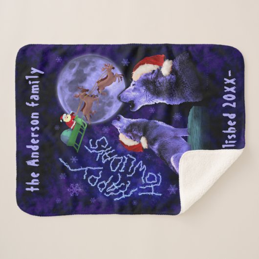 Funny Christmas Wolf Pun Happy Howlidays | Benutze Sherpadecke (Vorderseite (Horizontal))