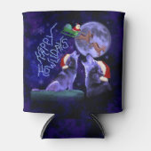 Funny Christmas Wolf Pun Happy Howlidays Dosenkühler (Vorderseite)