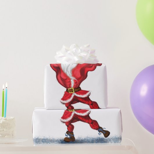 Funny Christmas Wrapping Papier Bodybuilder Santa Geschenkpapier (Partygeschenke)