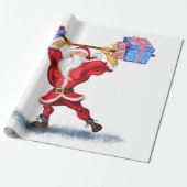 Funny Christmas Wrapping Papier Bodybuilder Santa Geschenkpapier (Ungerollt)