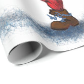 Funny Christmas Wrapping Papier Bodybuilder Santa Geschenkpapier (Rolleneckpunkt)
