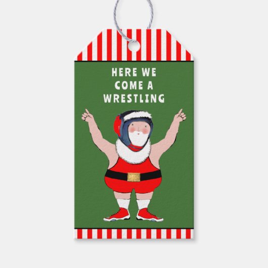 Funny Christmas Wrestler Holiday Wrestling Geschenkanhänger (Vorderseite)