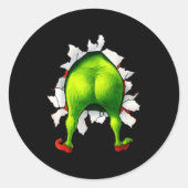 Funny Christmas Xmas Character Matching Family Par Runder Aufkleber (Vorderseite)