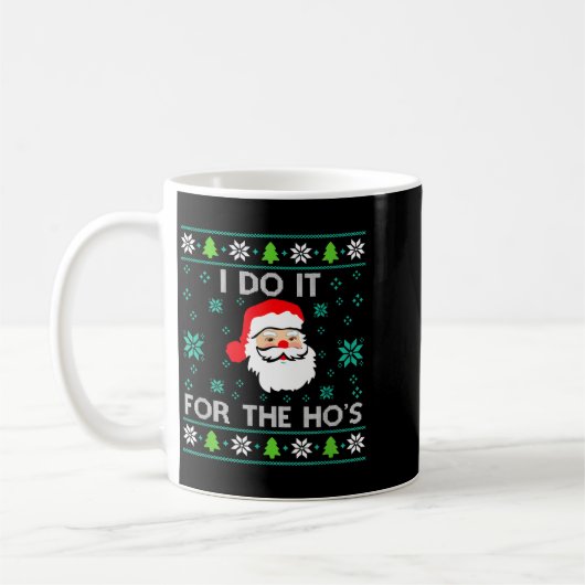 Funny Christmas Xmas Inappropriate Santa I Do It F Kaffeetasse (Links)