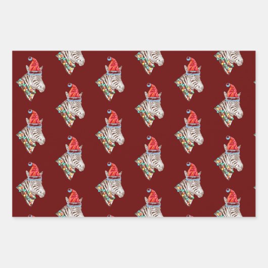 Funny Christmas Zebra Trio Geschenkpapier Set (Vorderseite 2)