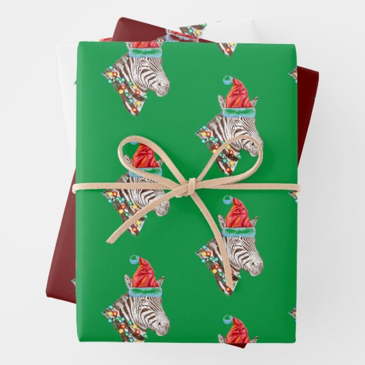 Funny Christmas Zebra Trio Geschenkpapier Set (Beispiel)