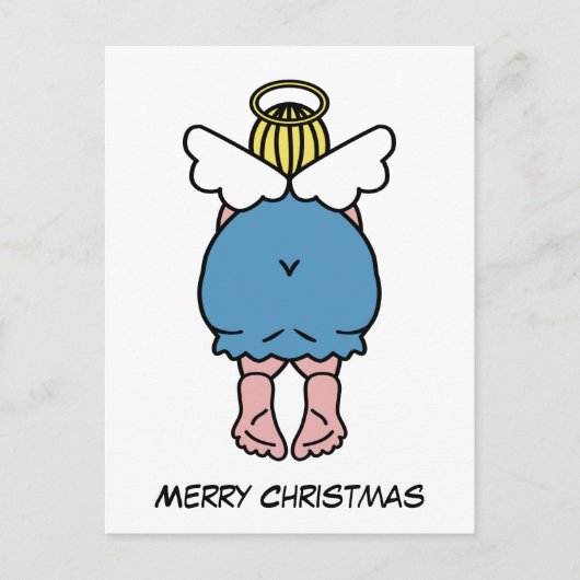 Funny Chubby Angel Spaß Frohe Weihnachten Weihnach Postkarte (Vorderseite)