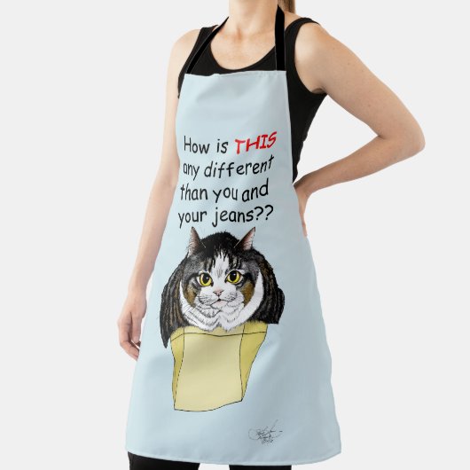 Funny Chubby Tabby Cat Box Schürze (InSitu)