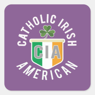 Funny CIA Katholic Irish American Ireland Gift Quadratischer Aufkleber