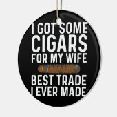 Funny Cigar Liebhaber Geschenk für Männer Vater ra Keramik Ornament (Links)