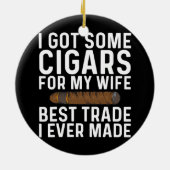 Funny Cigar Liebhaber Geschenk für Männer Vater ra Keramik Ornament (Hinten)