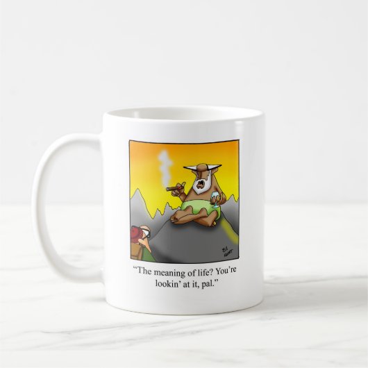 Funny Cigar Wise Man Cartoon Geschenke! Kaffeetasse (Links)