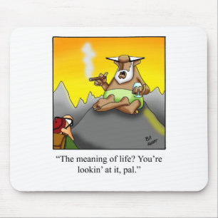 Funny Cigar Wise Man Cartoon Geschenke! Mousepad