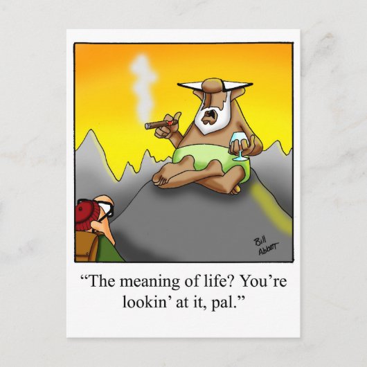 Funny Cigar Wise Man Cartoon Geschenke! Postkarte (Vorderseite)