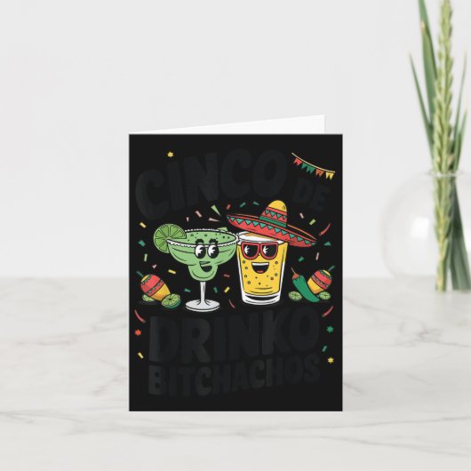 Funny Cinco De Drinko Achos Margirita Karte (Vorderseite)