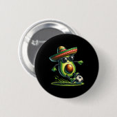 Funny Cinco De Mayo Avocado zeigt Fußballfertigkei Button (Vorne & Hinten)