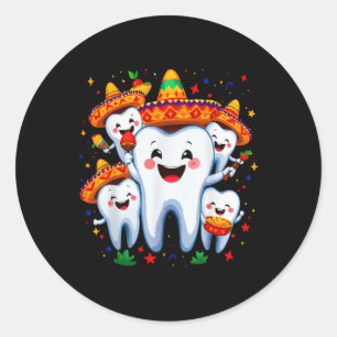 Funny Cinco De Mayo Dental Dentist Tooth Fiesta So Runder Aufkleber
