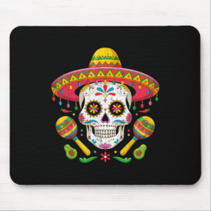 Funny Cinco De Mayo Funny Skull mit Sombrero Hat Mousepad