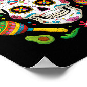Funny Cinco De Mayo Funny Skull mit Sombrero Hat Poster (Ecke)