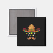 Funny Cinco de Mayo Funny Sombrero Hut mit Sungl Magnet (Vorderseite/Rückseite)